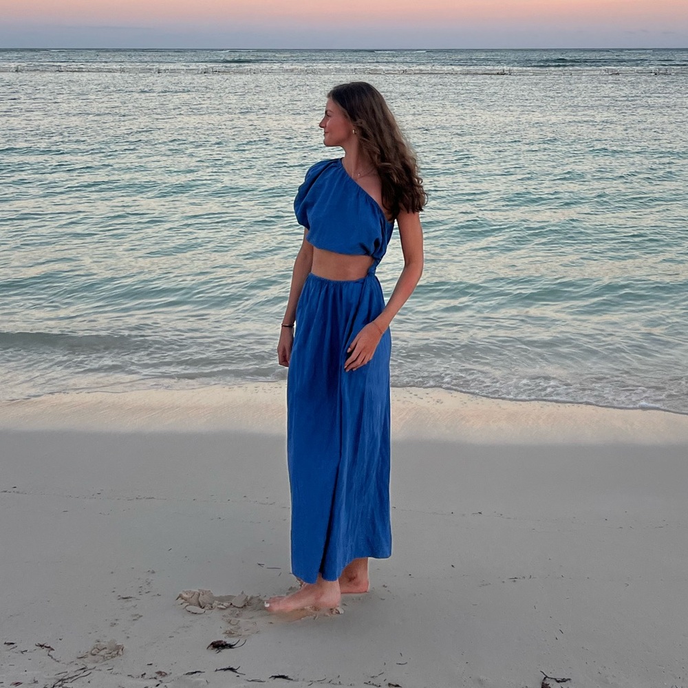 FARM Rio One Shoulder Linen-Blend Dress - Picture 4 of 4